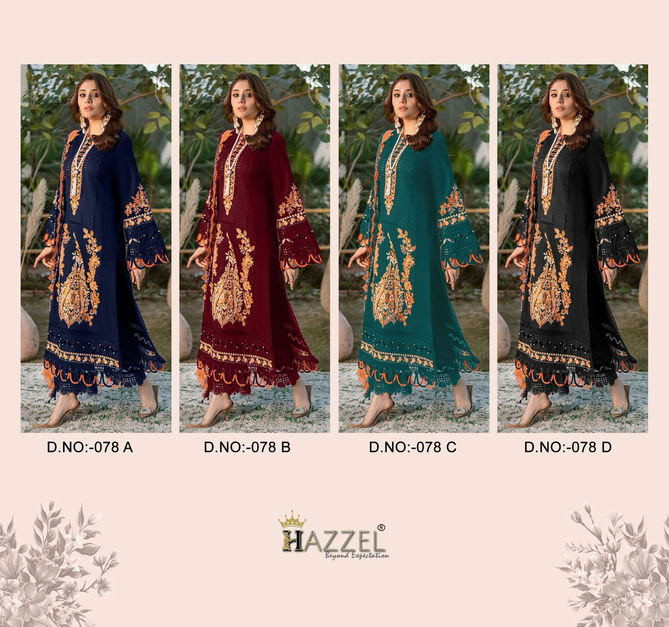 Hazzel 078 A To D Rayon With Cotton Pakistani Suits Wholesale Clothing Suppliers In India
